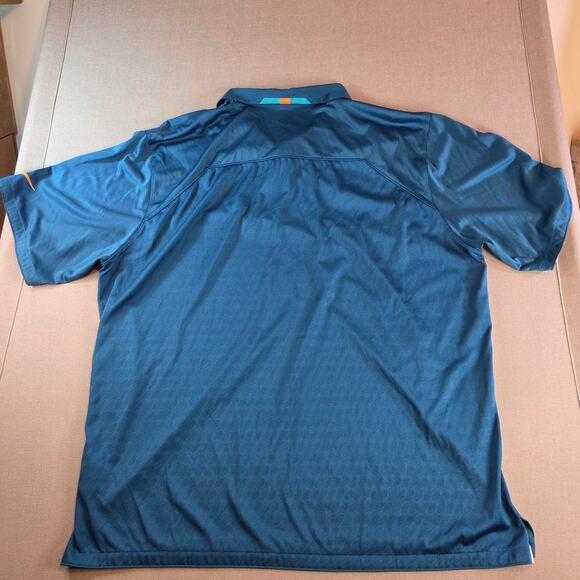 Nike Dri-Fit NFL On Field Miami Dolphins Polo Shirt XXL Aqua Blue - Picture 2 of 11